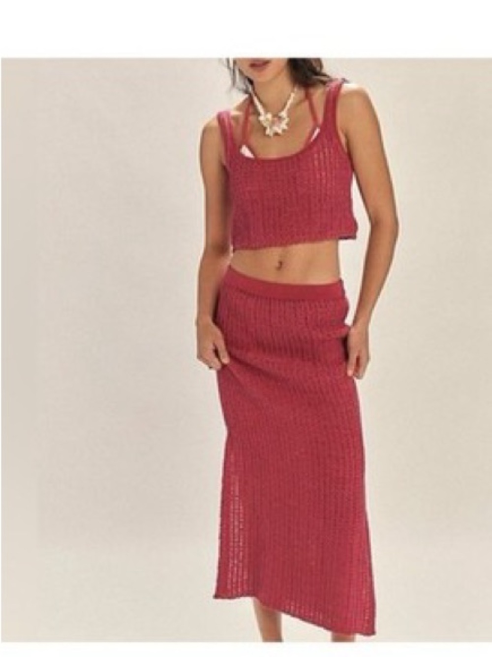 Free People Havana Sweater Set in mulberry red